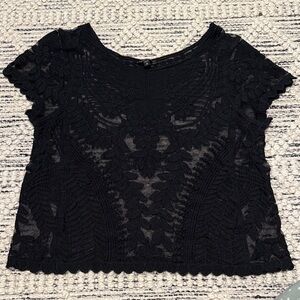 Express Black Lace Crop Top